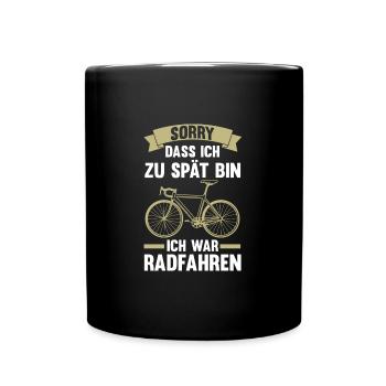 Fahrrad Rennrad Radsport Geschenk - Tasse einfarbig - Schwarz - Vorne