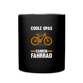 Fahrrad Opa Fahrräder Geschenk - Tasse einfarbig - Schwarz - Vorne