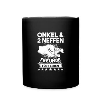 Onkel 2 Neffen Neffen Geschenk - Tasse einfarbig - Schwarz - Vorne