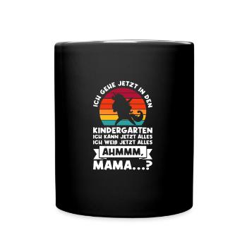 Kindergarten Einhorn Kita-Kind Geschenk - Tasse einfarbig - Schwarz - Vorne