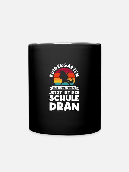 Schulkind Einhorn Schüler Geschenk - Tasse einfarbig - Schwarz