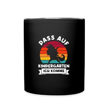 Kindergarten Einhorn Kita-Kind Geschenk - Tasse einfarbig - Schwarz - Vorne