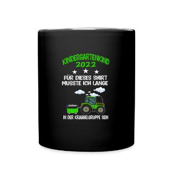 Kindergarten 2022 Traktor Kita-Kind 2022 Geschenk - Tasse einfarbig - Schwarz - Vorne