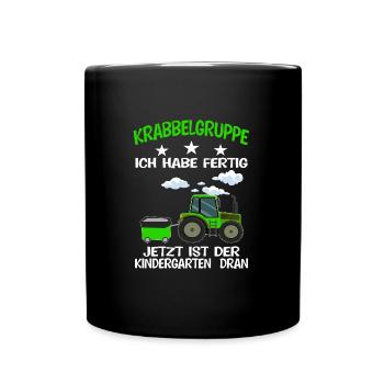 Kindergarten Traktor Kita-Kind Geschenk - Tasse einfarbig - Schwarz - Vorne