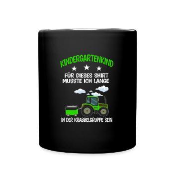 Kindergarten Traktor Kindergartenanfänger Geschenk - Tasse einfarbig - Schwarz - Vorne