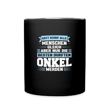 Onkel Familie Nichte Geschenk - Tasse einfarbig - Schwarz - Vorne