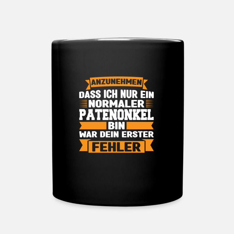 Patenonkel Pate Taufpate Geschenk - Tasse einfarbig - Schwarz