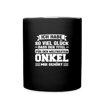 Onkel Familie Neffe Geschenk - Tasse einfarbig - Schwarz - Vorne
