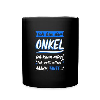 Onkel Familie Neffe Geschenk - Tasse einfarbig - Schwarz - Vorne