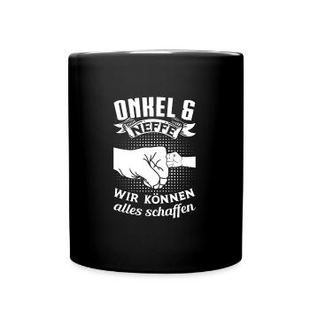Onkel Neffe Neffen Geschenk - Tasse einfarbig - Schwarz - Vorne
