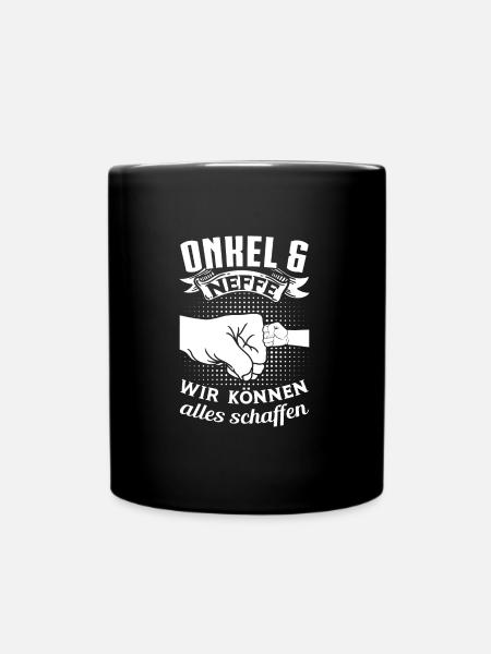 Onkel Neffe Neffen Geschenk - Tasse einfarbig - Schwarz