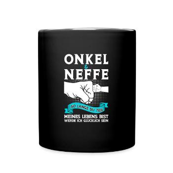 Onkel Neffe Onkels Geschenk - Tasse einfarbig - Schwarz - Vorne