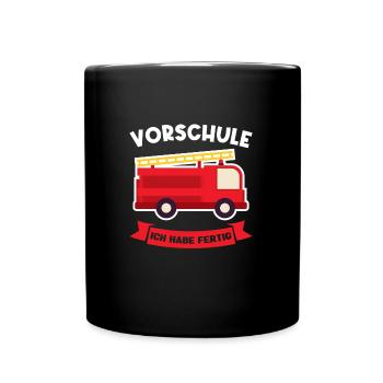 Vorschule Feuerwehr Vorschulkind Geschenk - Tasse einfarbig - Schwarz - Vorne