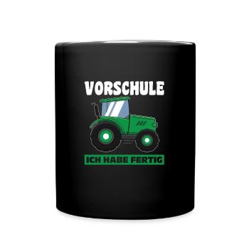 Vorschule Traktor Vorschulkind Geschenk - Tasse einfarbig - Schwarz - Vorne