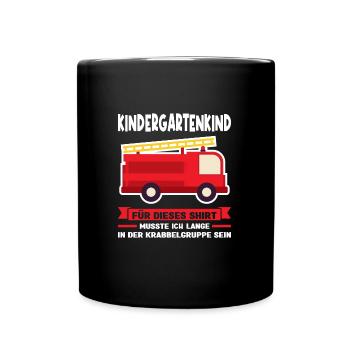 Kindergarten Feuerwehr Kita-Kind Geschenk - Tasse einfarbig - Schwarz - Vorne