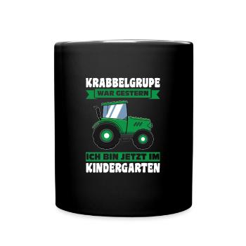 Kindergarten Traktor Kita-Kind Geschenk - Tasse einfarbig - Schwarz - Vorne
