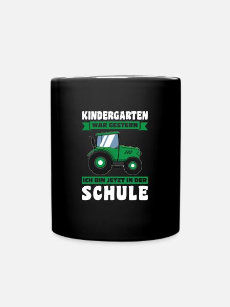 Schulkind Traktor Einschulung Geschenk - Tasse einfarbig - Schwarz