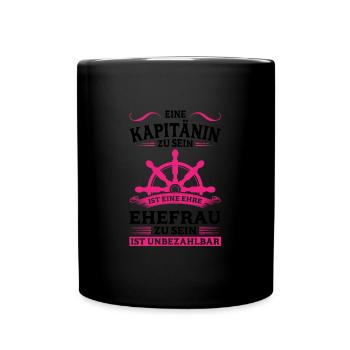 Kapitänin Boot Seglerin Geschenk - Tasse einfarbig - Schwarz - Vorne