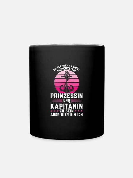 Kapitänin Boot Bootsfahrerin Geschenk - Tasse einfarbig - Schwarz