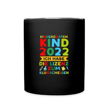 Kindergarten 2022 Kita Kindergartenanfänger - Tasse einfarbig - Schwarz - Vorne