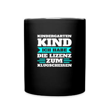 Kindergarten Kita Kindergartenkind Geschenk - Tasse einfarbig - Schwarz - Vorne