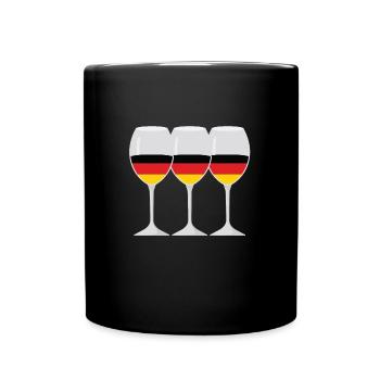Flag Wine Glass German Roots Gift - Full Colour Mug - black - Front