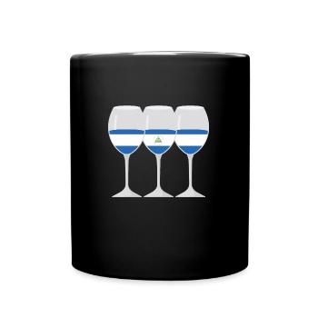 Flag Wine Glass Nicaraguan Roots Gift - Full Colour Mug - black - Front
