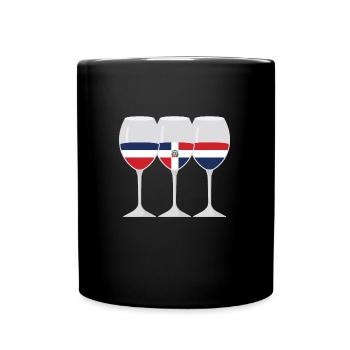 Flag Wine Glass Dominican Republic Gift - Full Colour Mug - black - Front