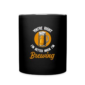 Brauerei Bier Geschenk - Tasse einfarbig - Schwarz - Vorne