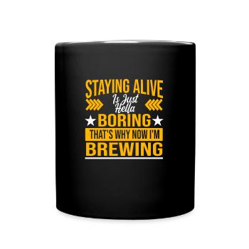Brauerei Bier Geschenk - Tasse einfarbig - Schwarz - Vorne