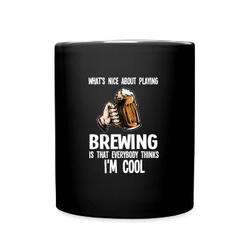 Brauerei Bier Geschenk - Tasse einfarbig - Schwarz - Vorne
