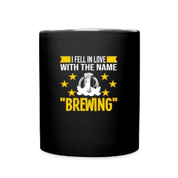 Brauerei Bier Geschenk - Tasse einfarbig - Schwarz - Vorne