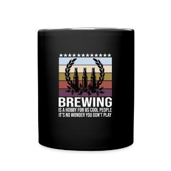 Brauerei Bier Geschenk - Tasse einfarbig - Schwarz - Vorne