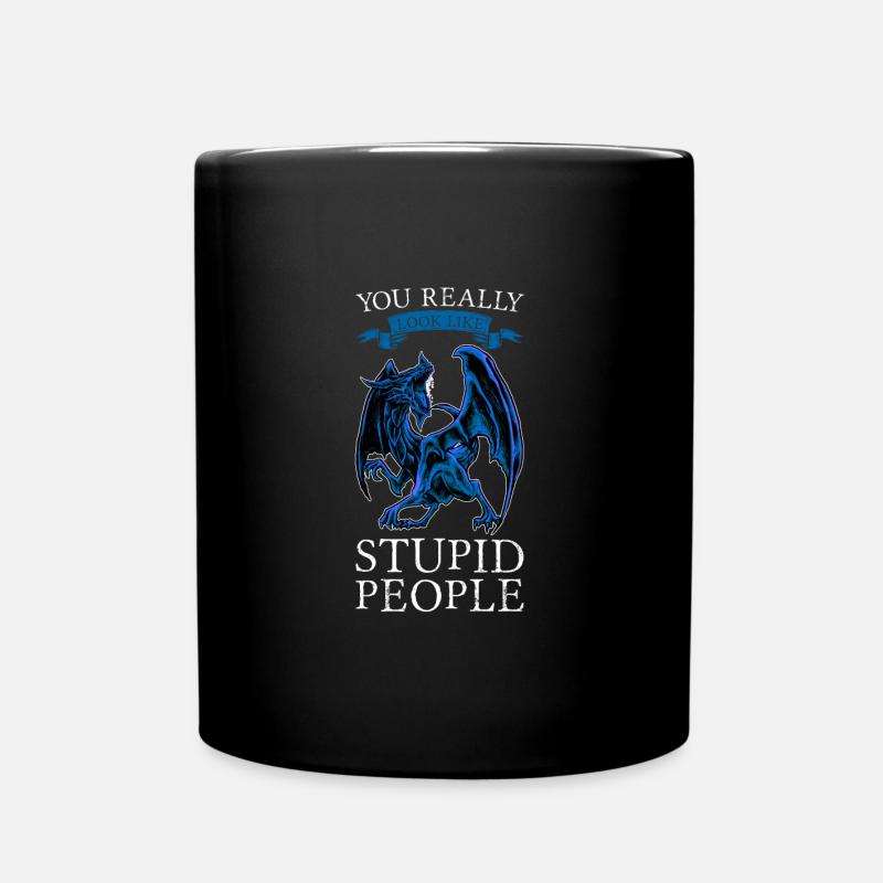 Drachen Drachen Fabelwesen Geschenk - Tasse einfarbig - Schwarz
