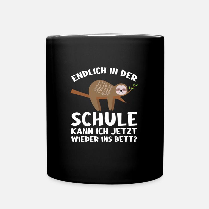 Schulkind Faultier Einschulung Geschenk - Tasse einfarbig - Schwarz