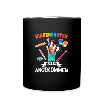 Kindergarten Anfang Kindergartenkind Geschenk - Tasse einfarbig - Schwarz - Vorne