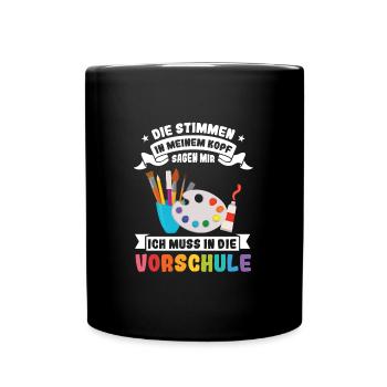 Vorschule Anfang Vorschulkind Geschenk - Tasse einfarbig - Schwarz - Vorne