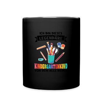 Kindergarten Anfang Kindergartenanfänger Geschenk - Tasse einfarbig - Schwarz - Vorne