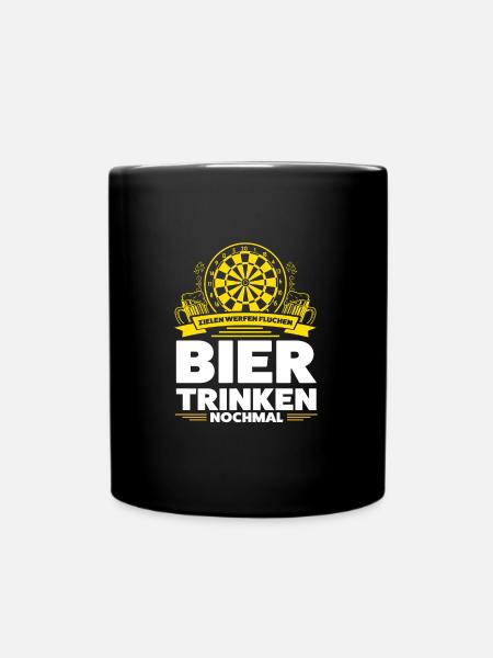 Darten Bier Dart Spieler Geschenk - Tasse einfarbig - Schwarz