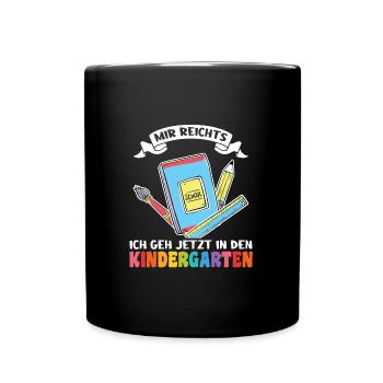 Kindergarten Anfang Kindergartenkind Geschenk - Tasse einfarbig - Schwarz - Vorne