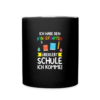 Kindergarten Abschluss Kita-Abgänger Geschenk - Tasse einfarbig - Schwarz - Vorne