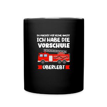 Vorschule Feuerwehr Vorschüler Geschenk - Tasse einfarbig - Schwarz - Vorne