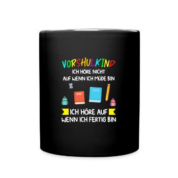 Vorschule Anfang Vorschüler Geschenk - Tasse einfarbig - Schwarz - Vorne