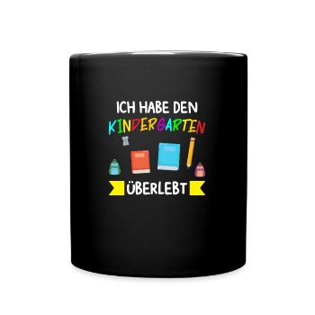 Kindergarten Abschluss Kindergartenkind Geschenk - Tasse einfarbig - Schwarz - Vorne