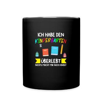 Kindergarten Abschluss Kita-Abgänger Geschenk - Tasse einfarbig - Schwarz - Vorne