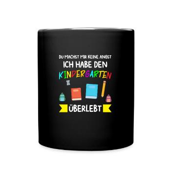 Kindergarten Abschluss Kindergartenkind Geschenk - Tasse einfarbig - Schwarz - Vorne