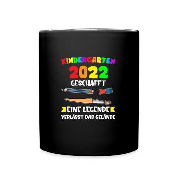 Kindergarten 2022 Gaming Kita-Abfänger Geschenk - Tasse einfarbig - Schwarz - Vorne