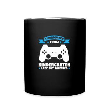 Kindergarten Gaming Kita-Kind Geschenk - Tasse einfarbig - Schwarz - Vorne