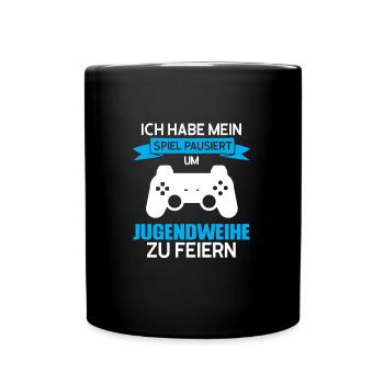 Jugendweihe Gaming Jugendweihfeier Geschenk - Tasse einfarbig - Schwarz - Vorne