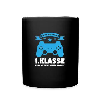 1.Klasse Gaming Schulanfänger Geschenk - Tasse einfarbig - Schwarz - Vorne